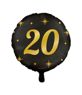 Goud Zwarte Helium Ballon 20 Jaar